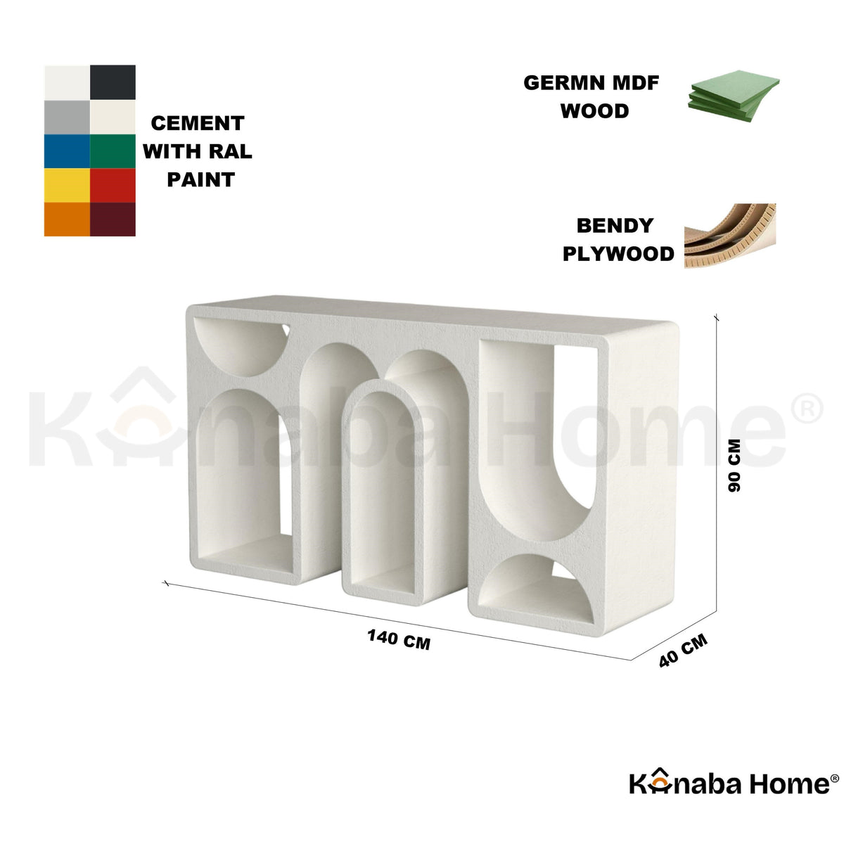 Contour Vault Console-German MDF & Bendy wood-Architecturally Silhouette Design-Kanaba Home