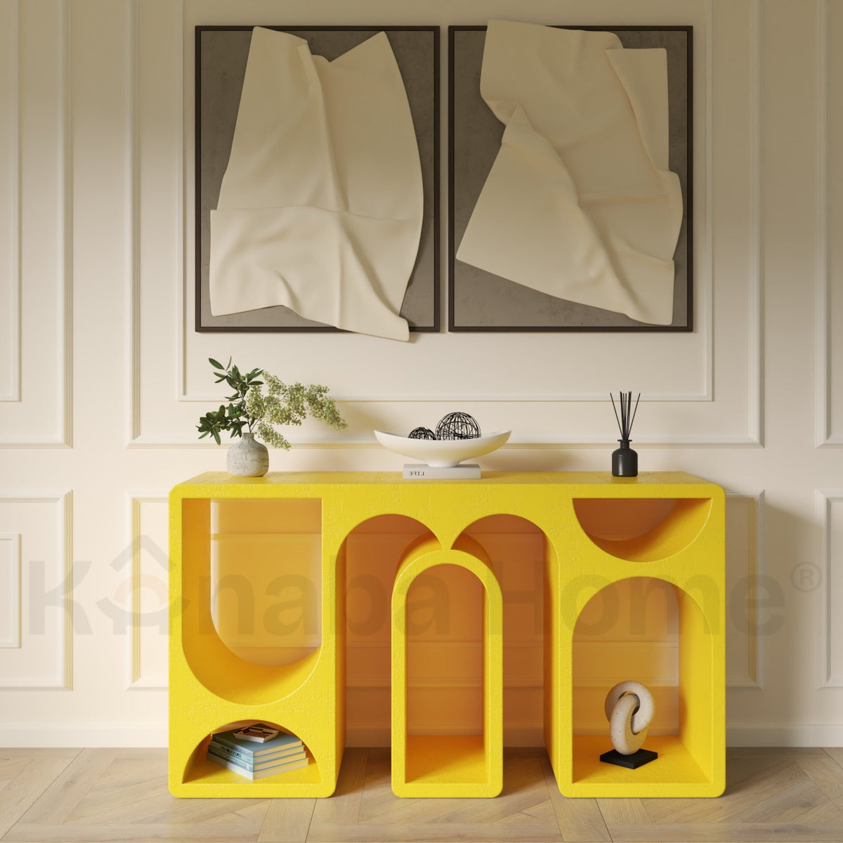 Contour Vault Console-German MDF & Bendy wood-Architecturally Silhouette Design-Kanaba Home