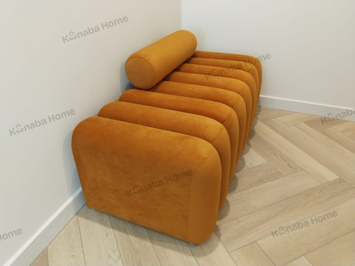 Orange Premium Velvet Bench