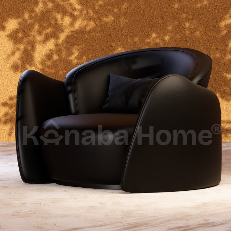 Black Modern Velvet Armchair 
