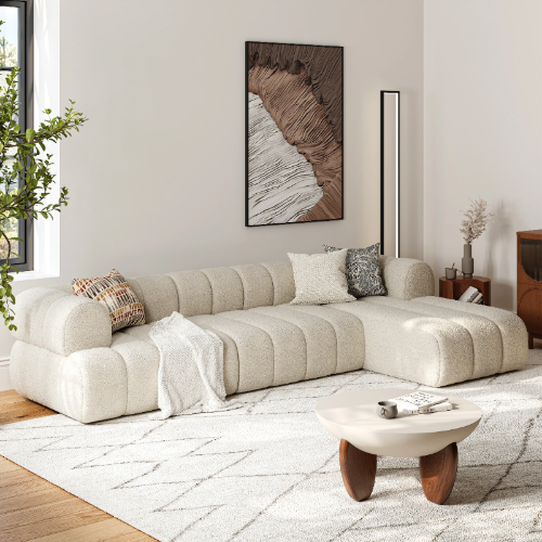 Beige L Shape Sofa 