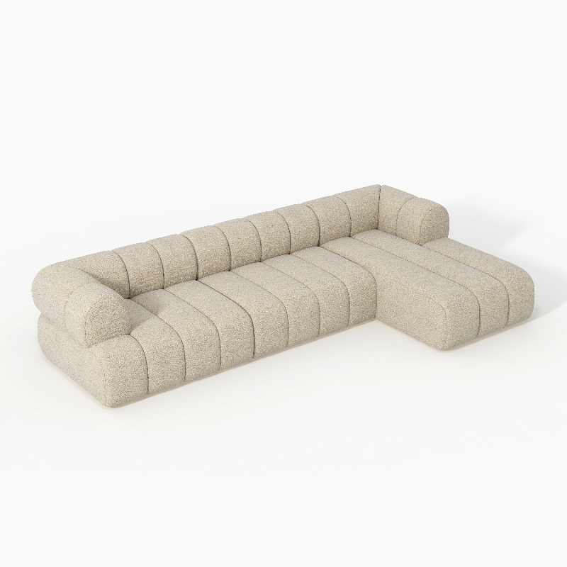 Modern Boucle Shaped Sofa 