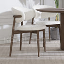 Edith Dining ChairWhite Boucle With Dark Walnut Frame
