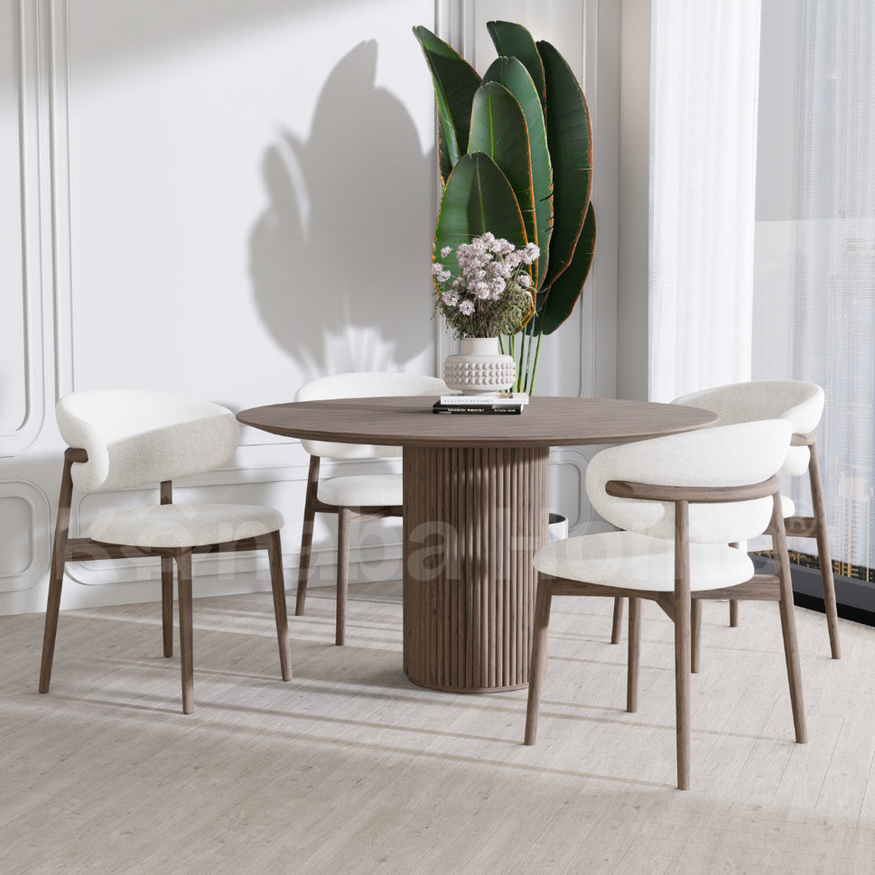Edith Dining TableDia 120 x H 75 cm / Walnut
