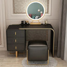 Ela Makeup VanityVanity + Mirror + Stool / Black / Facing Left Drawers
