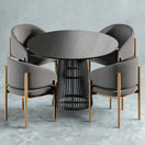 Elyra Dining SetFull Set (Dining Table + 4 Chairs) | Black