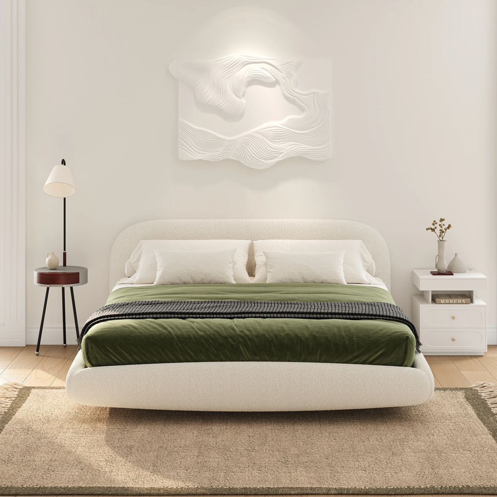 Sela Floating BedCalifornia King Size Bed: Mattress Size 200 x 200 cm | Overall Dimensions: W 250 x D 235 x H 120 cm from floor