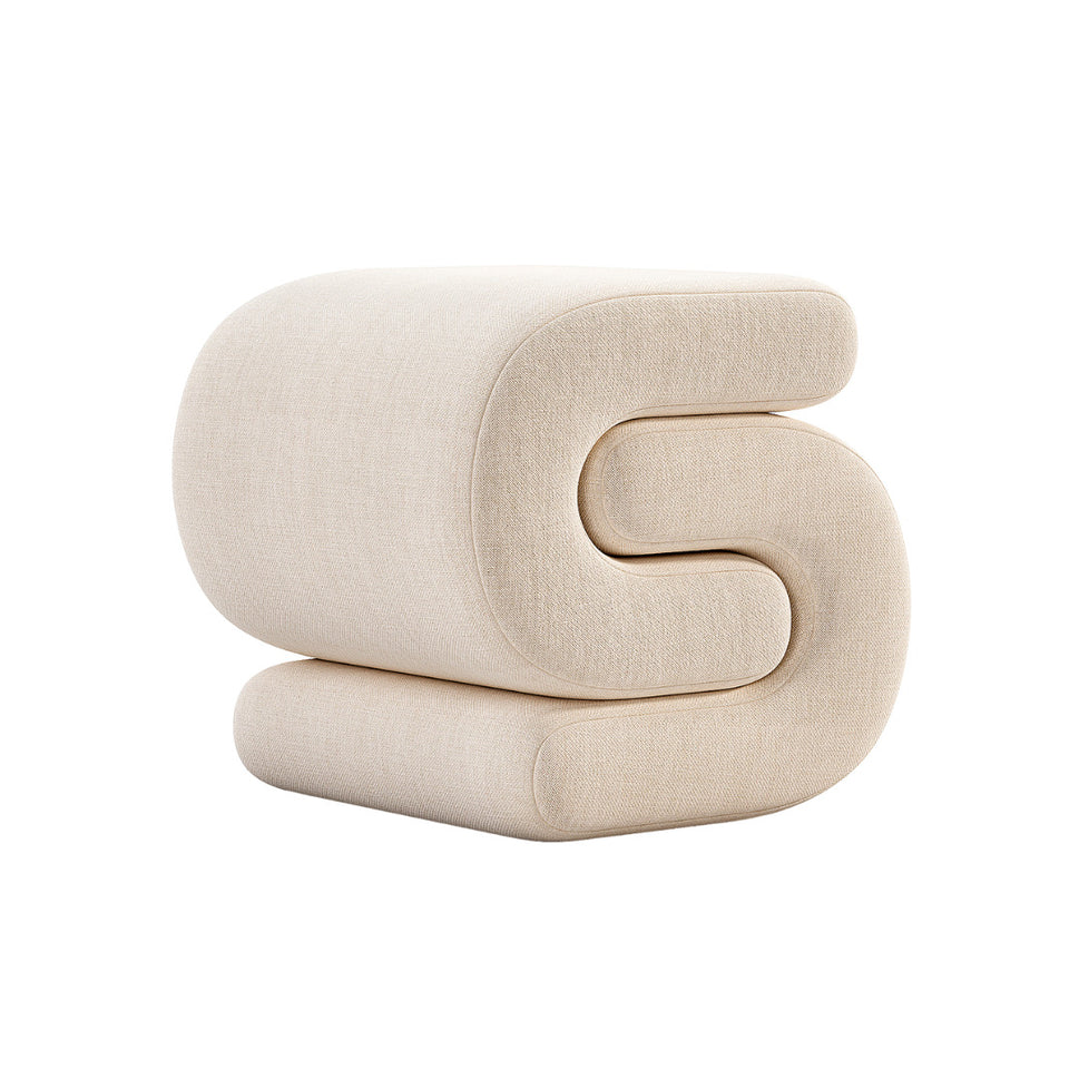 Fera OttomanOff-White | Cotton