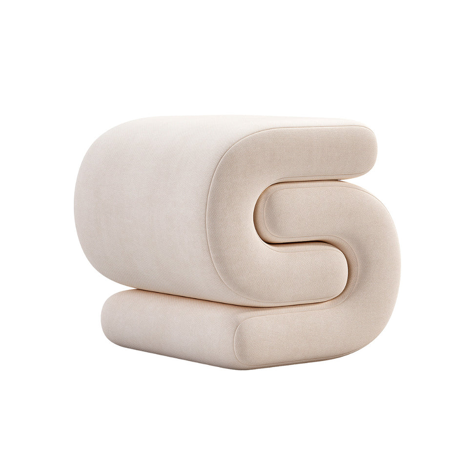 Fera OttomanOff-White | Linen