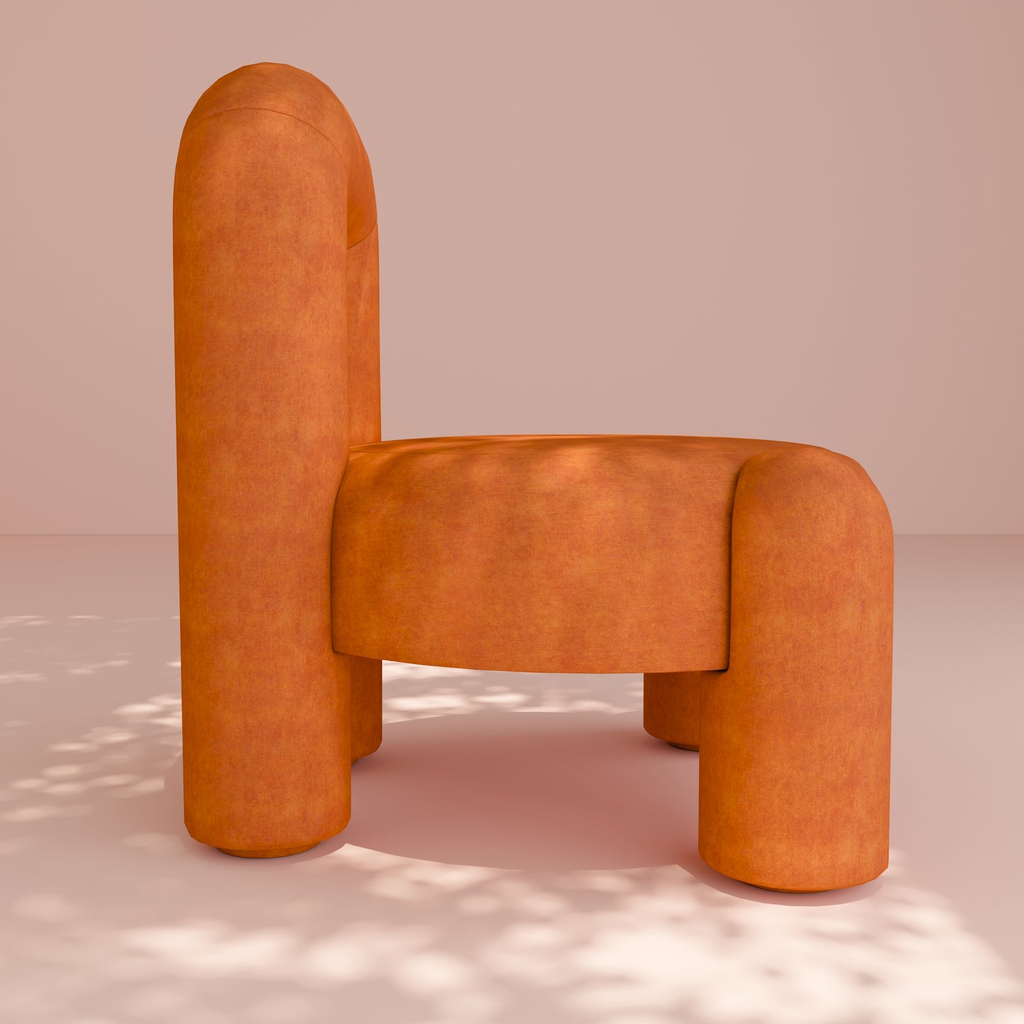 Orange Velvet Accent Chair 