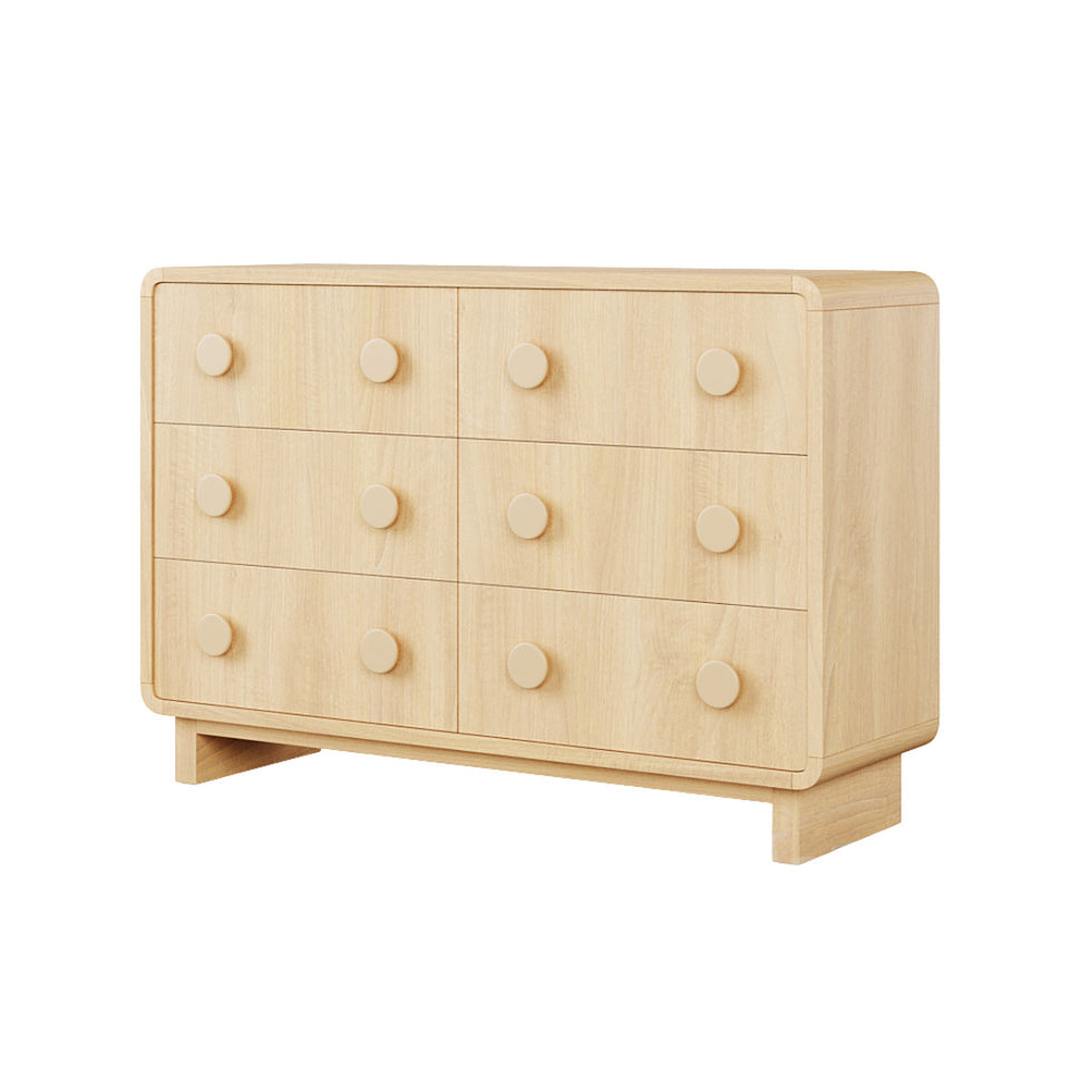 Fyna Kids Dresser6-Drawers | Natural Wood Knobs | W 160 x D 45 x H 80 cm