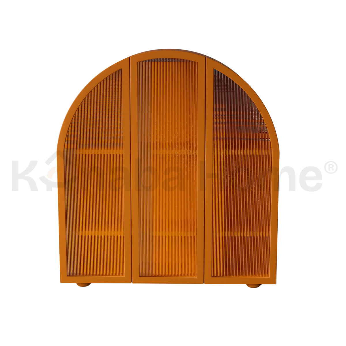 Glasshouse Armoire Dresser-German MDF & Beech wood legs-Ribbed glass panel inserts-Kanaba Home