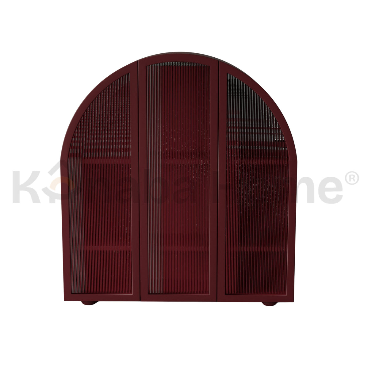 Glasshouse Armoire Dresser-German MDF & Beech wood legs-Ribbed glass panel inserts-Kanaba Home