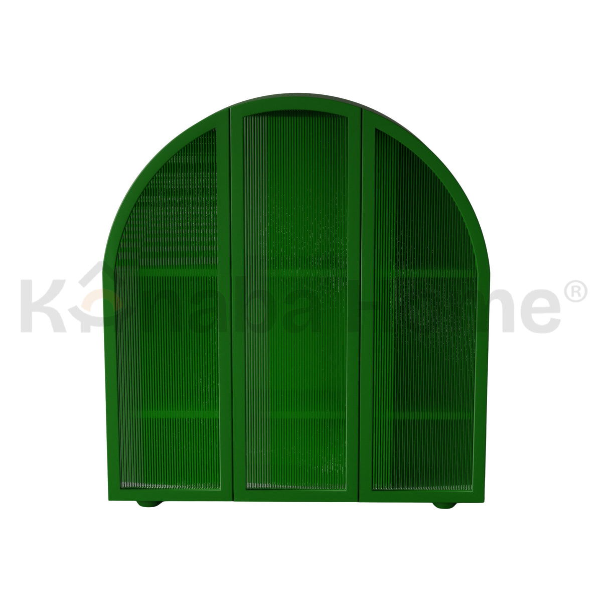 Glasshouse Armoire Dresser-German MDF & Beech wood legs-Ribbed glass panel inserts-Kanaba Home