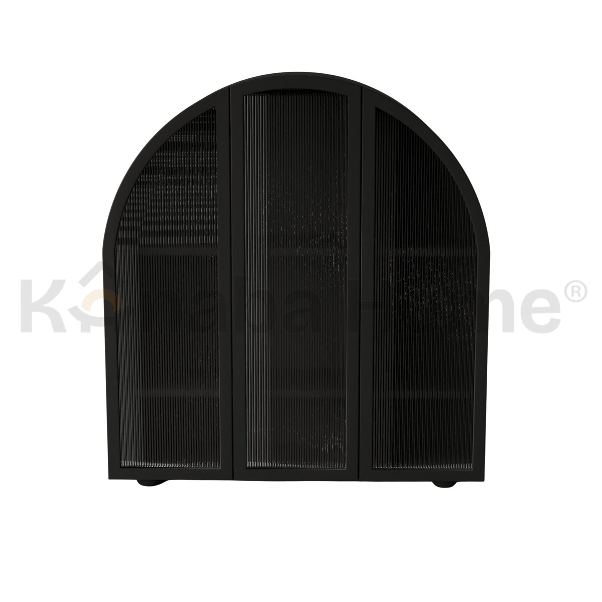 Glasshouse Armoire Dresser-German MDF & Beech wood legs-Ribbed glass panel inserts-Kanaba Home