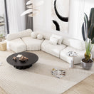 Switch white boucle sofa set with black coffee table in dubai 2 image