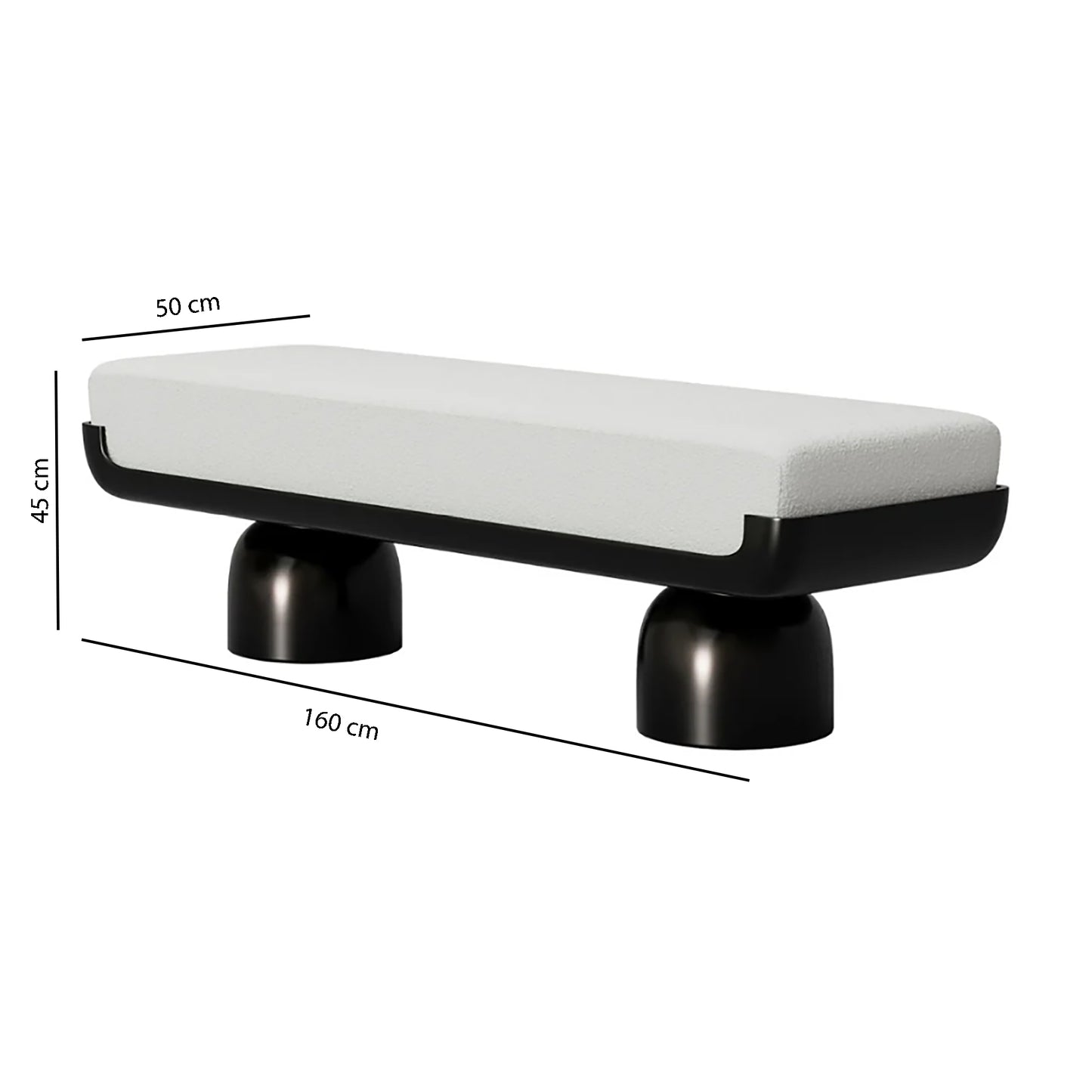 White Boucle Bench Dims