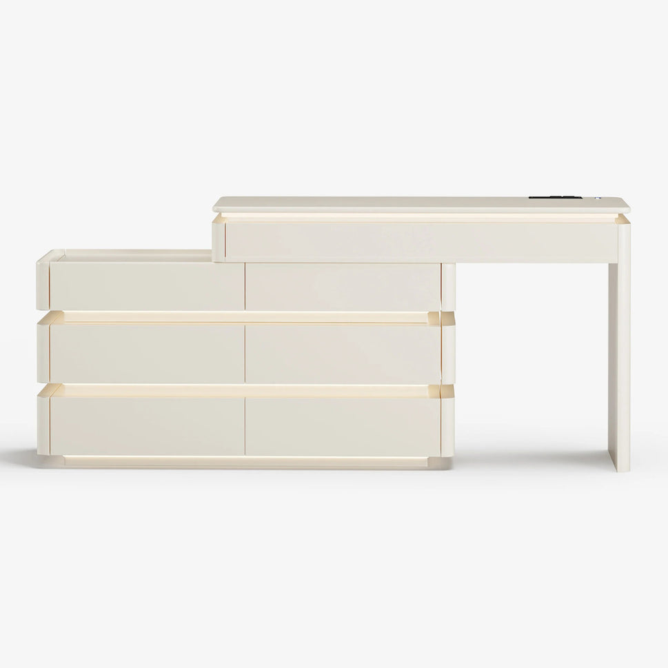 Ilune Makeup VanityVanity Only (Without Stool & Mirror) / Facing Left Drawers