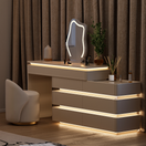 Ilune Makeup VanityFull Set (With Stool + Mirror) / Facing Right Drawers