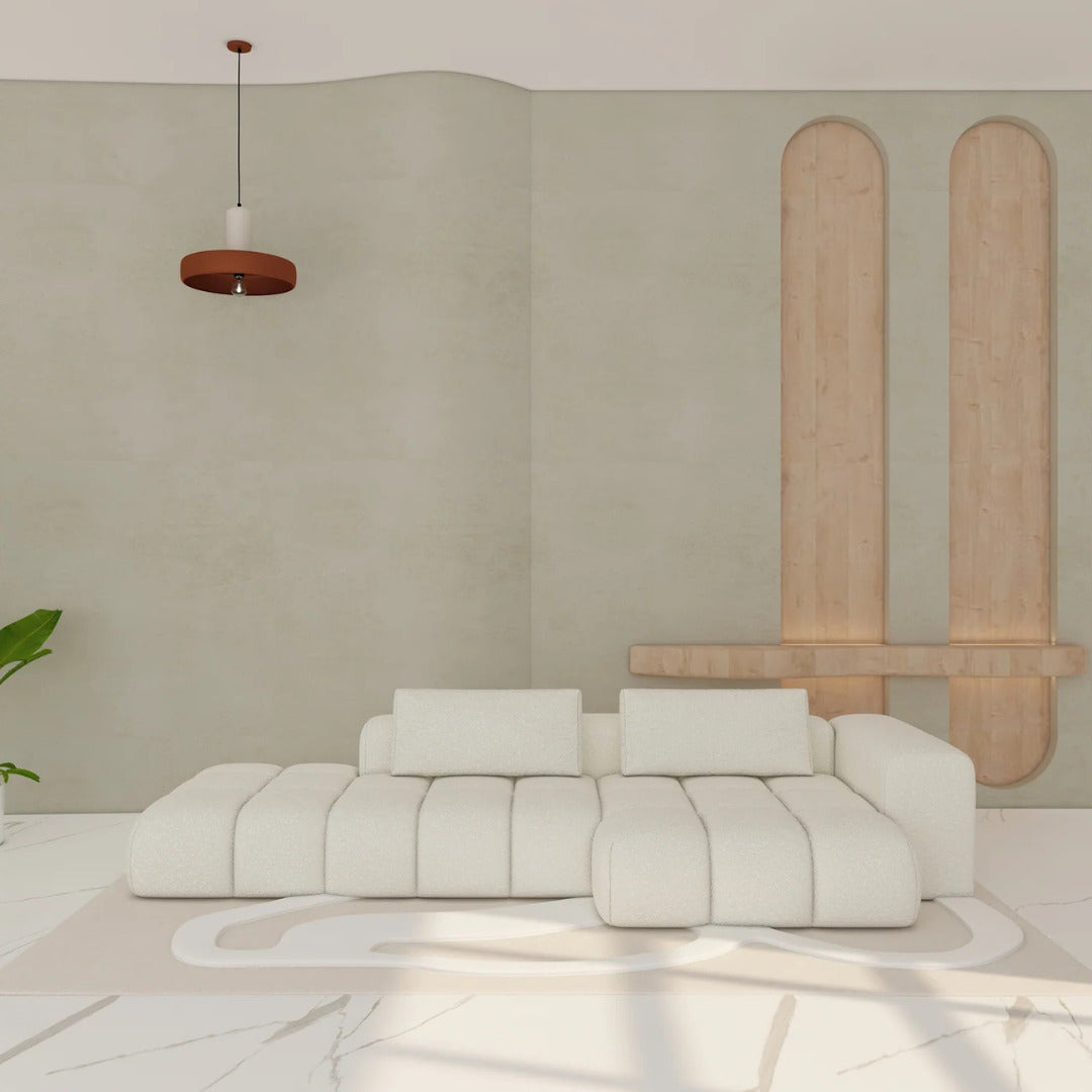 Modern Velvet L-Shaped Sofa 