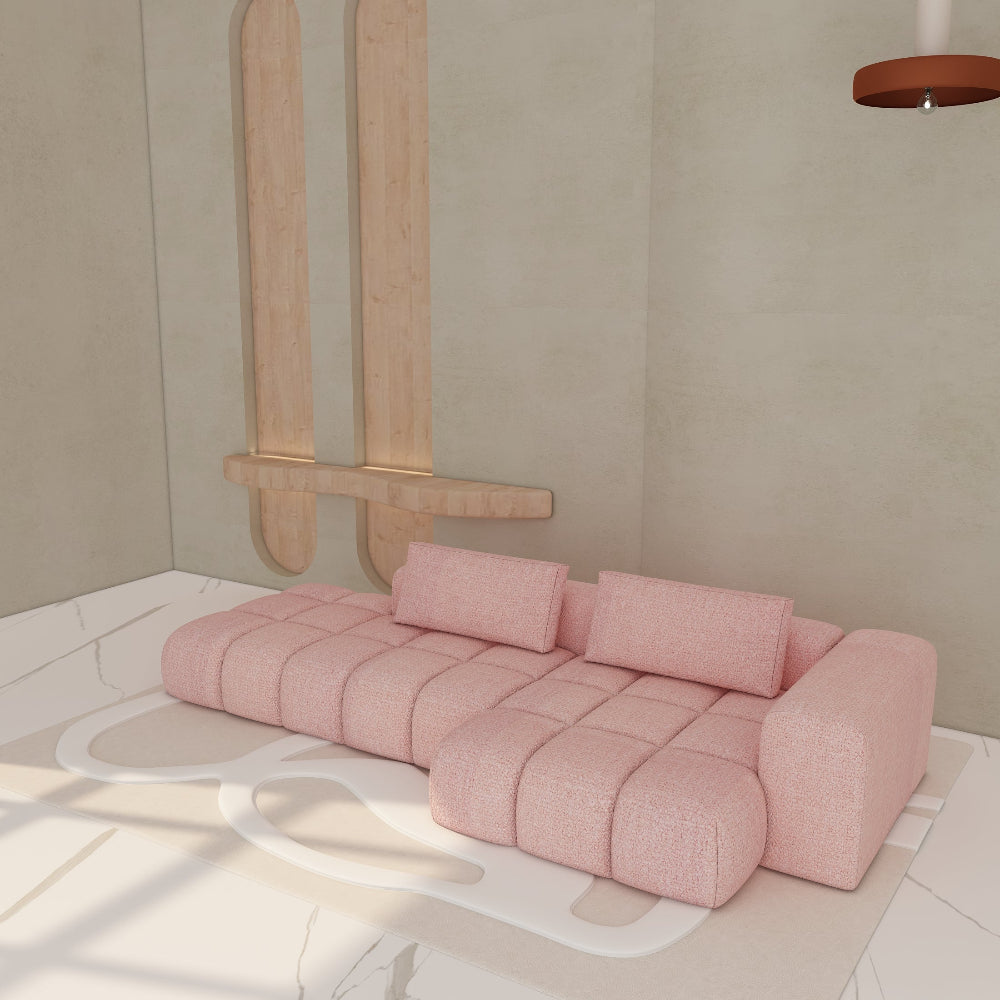 Modern Boucle L-Shaped Sofa 