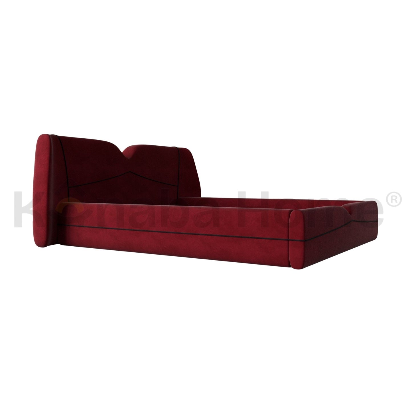 Impereo Bed- Solid wood construction-  Velvet fabric  Upholstery-  Kanaba Home