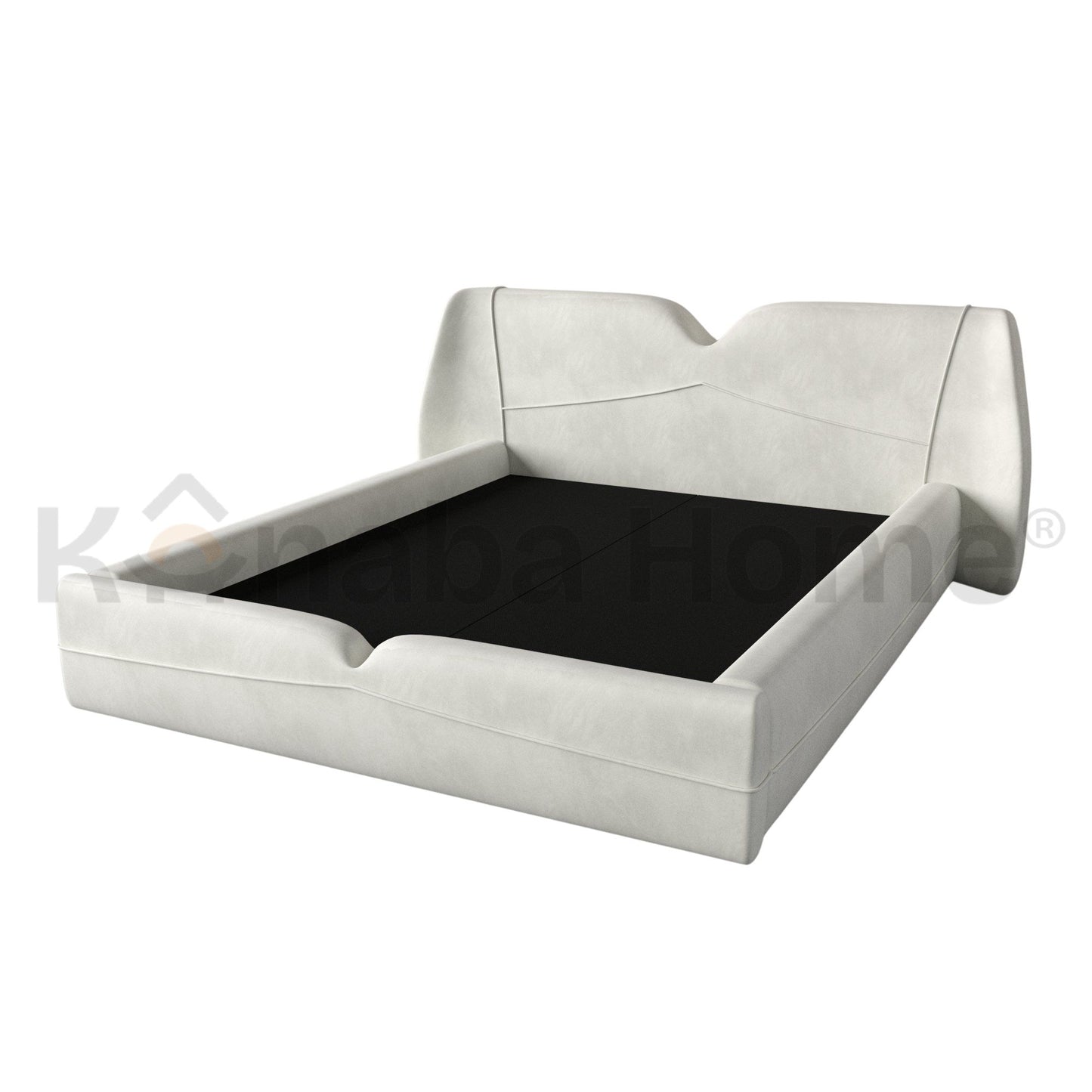 Impereo Bed- Solid wood construction-  Velvet fabric  Upholstery-  Kanaba Home