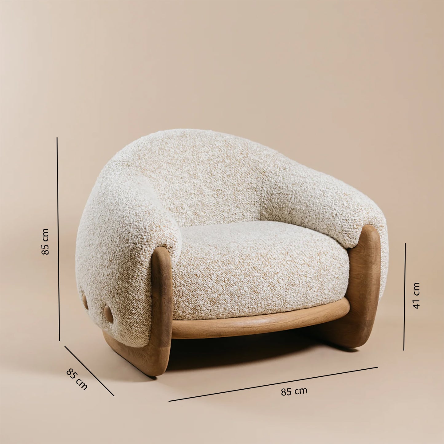 White Boucle Armchair Dims