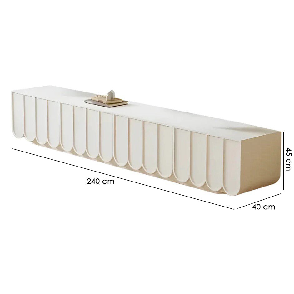 dimensions of white tv stand