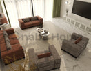 Switch sofa set with textured pattern in brown and white colour contrast 1 image
