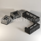 Kanaba Aura Sofa SetBLACK MADRID 2660-25 + MADRID 2510-30