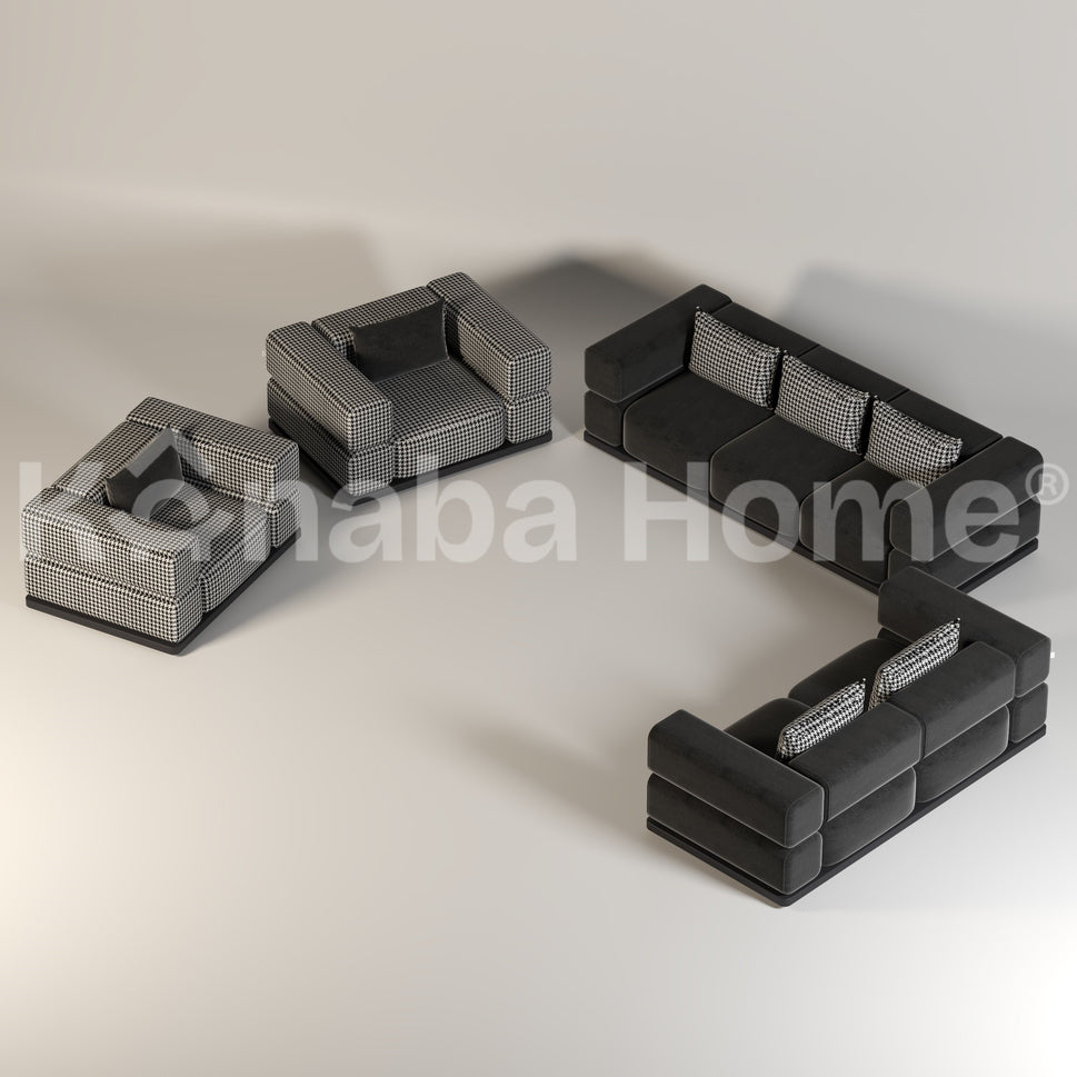 Kanaba Aura Sofa SetBLACK MADRID 2660-25 + MADRID 2510-30