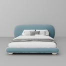 Kandy BedQueen Size: Mattress 160 x 200 cm | Overall W 250 x D 240 x H 98 cm / Blue / Velvet