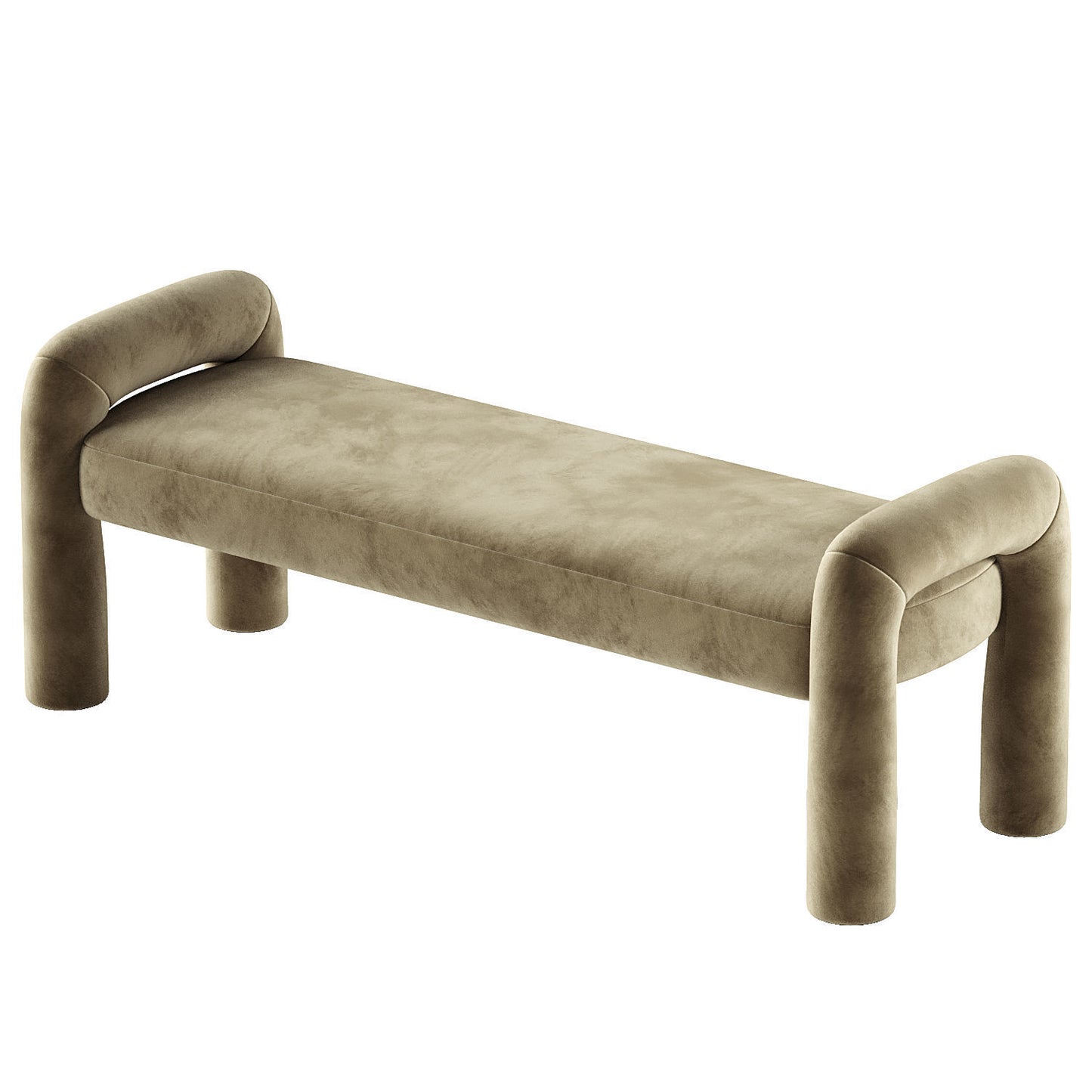 Olive Velvet Bench