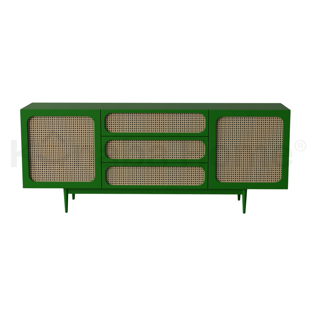 Loomis Rattan Dresser-German MDF & Beech Wood- Rattan Cane Inserts-Kanaba Home