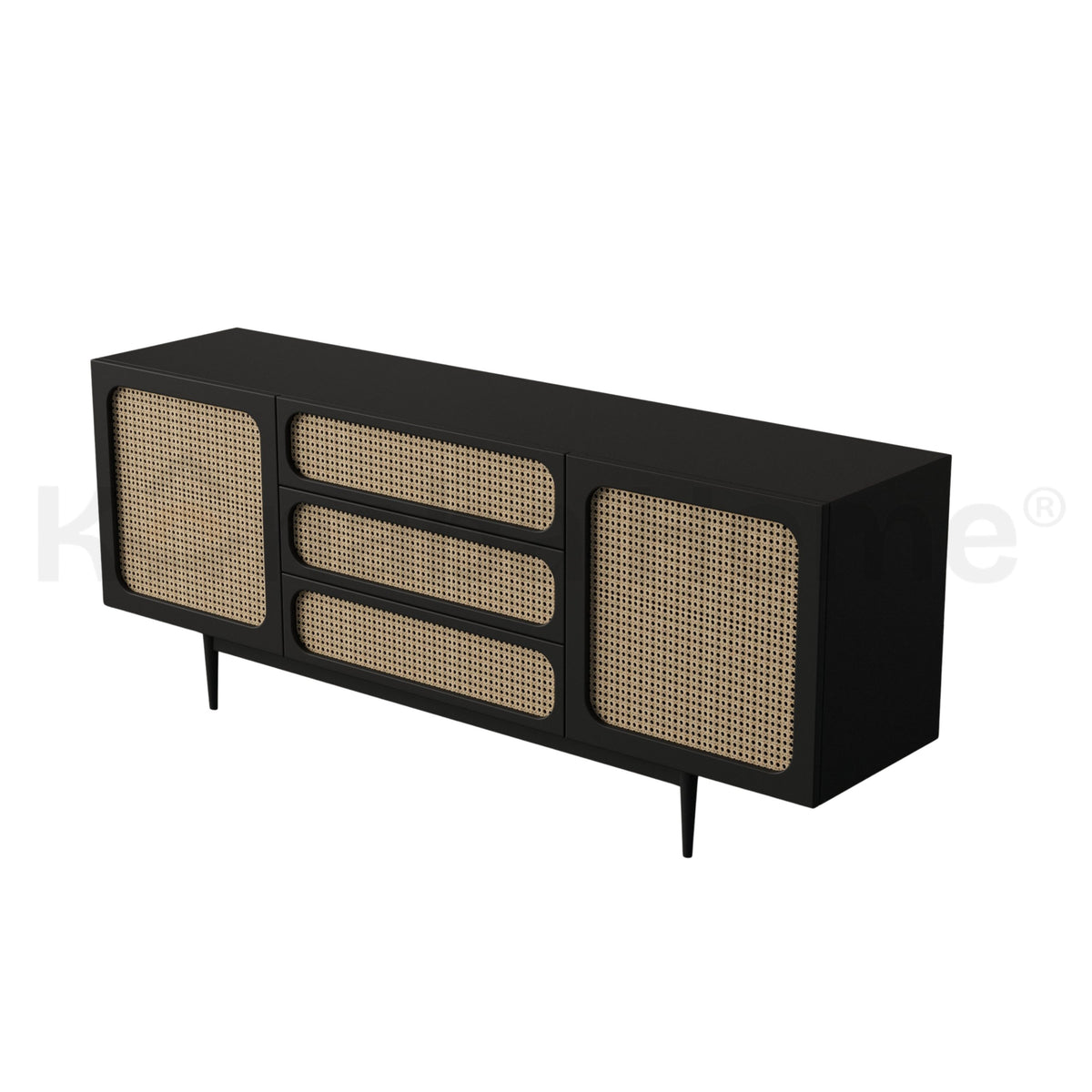 Loomis Rattan Dresser-German MDF & Beech Wood- Rattan Cane Inserts-Kanaba Home