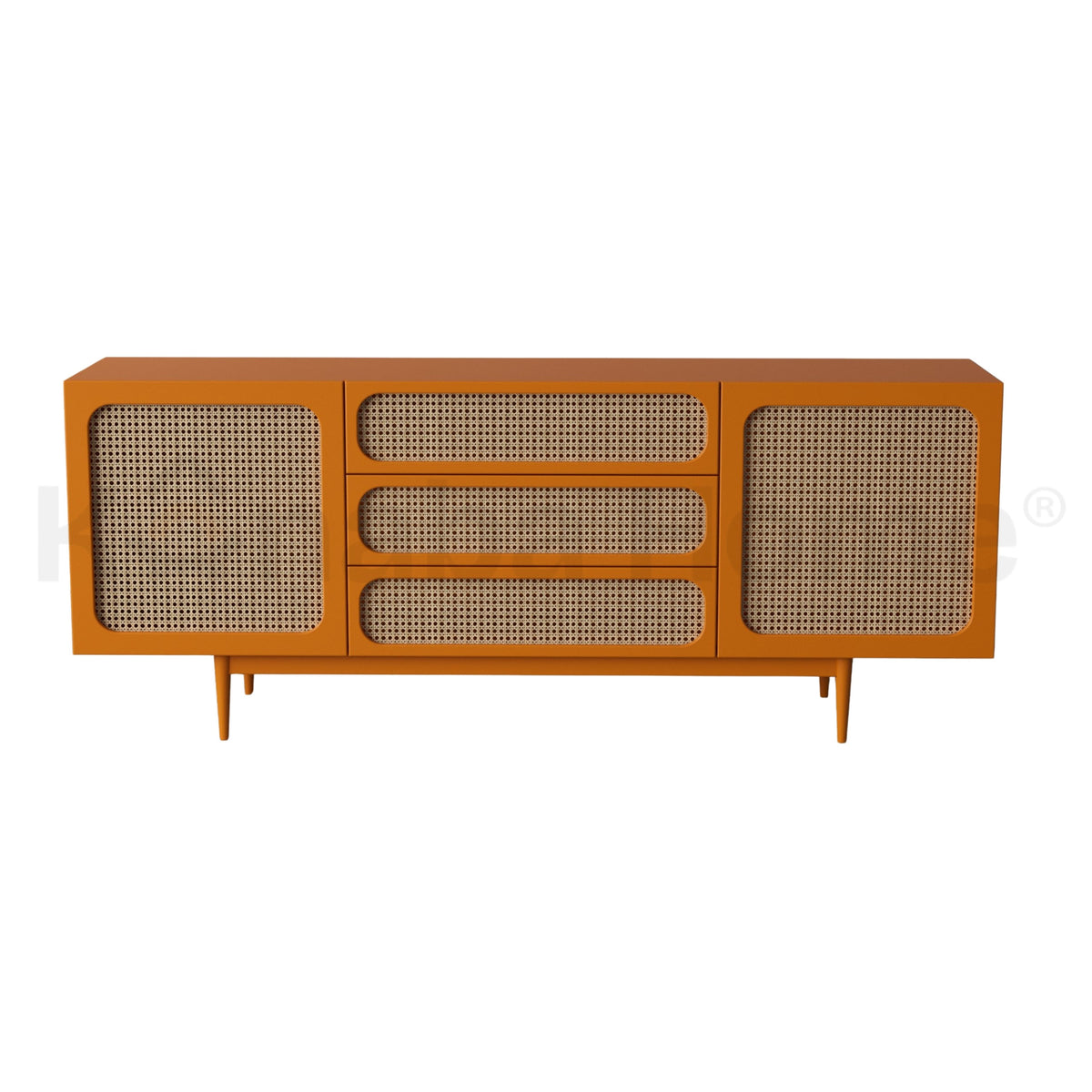 Loomis Rattan Dresser-German MDF & Beech Wood- Rattan Cane Inserts-Kanaba Home