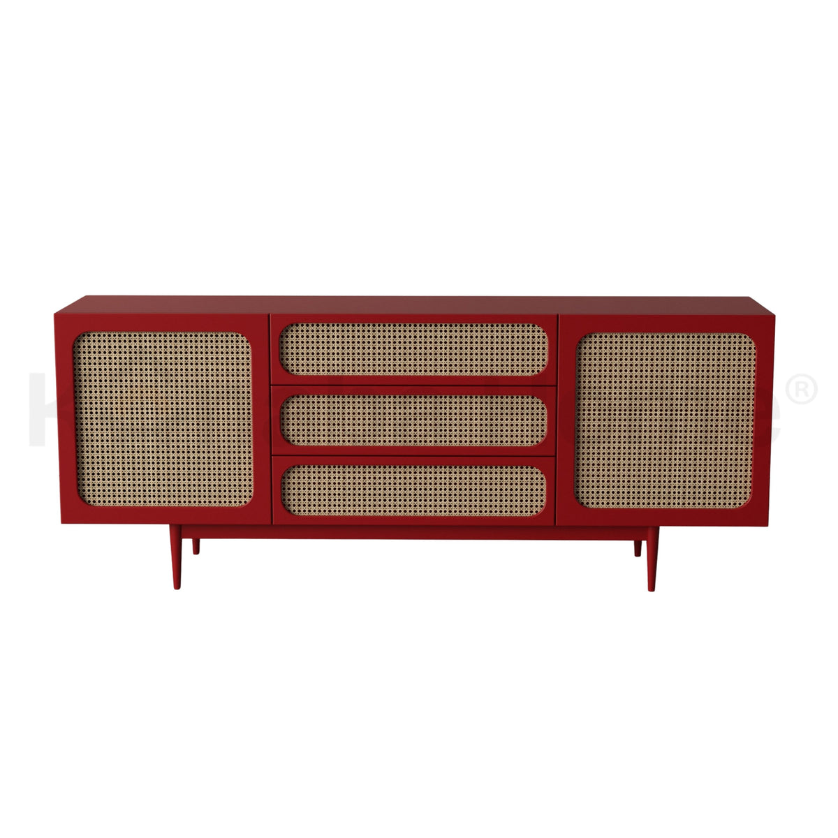 Loomis Rattan Dresser-German MDF & Beech Wood- Rattan Cane Inserts-Kanaba Home