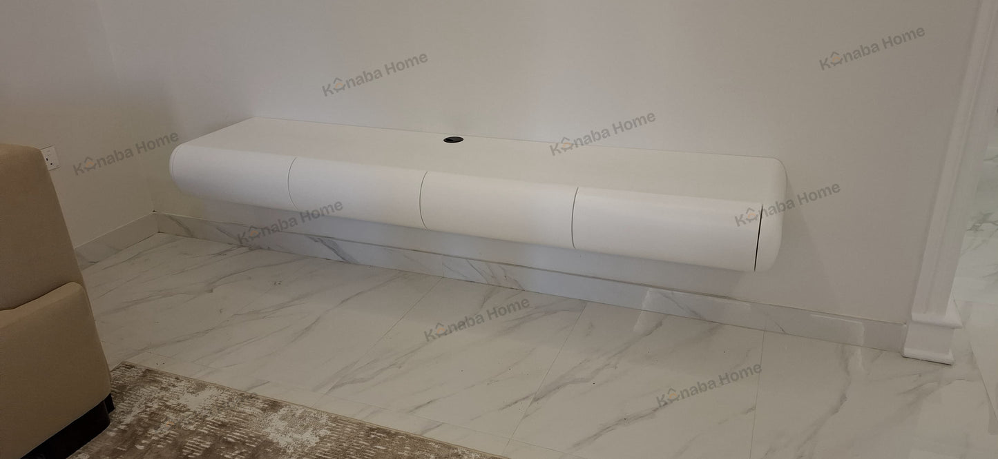 modern tv unit in white colour