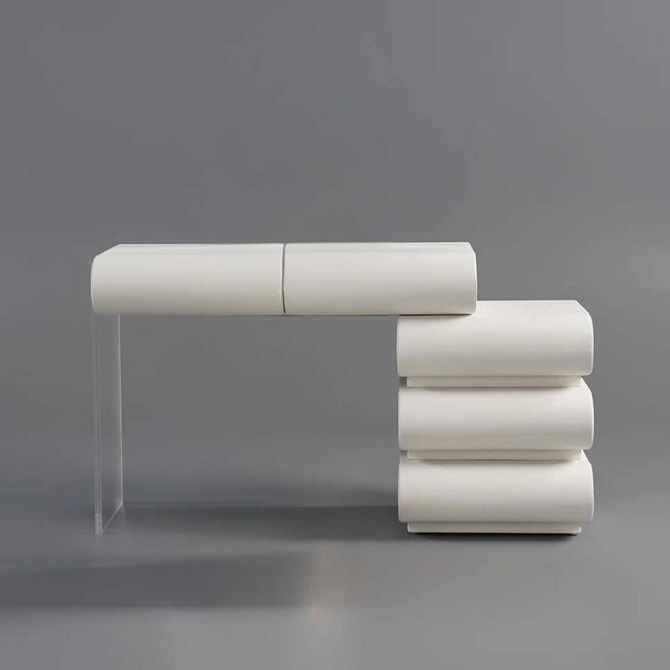 Loria Makeup VanityVanity Only (Without Stool & Mirror) / Facing Right Drawers / White