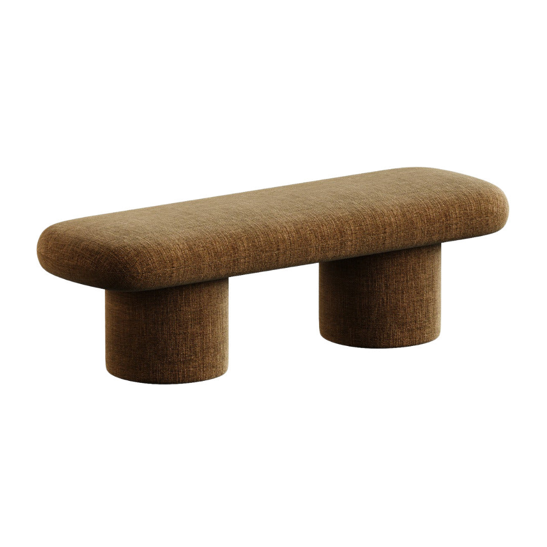 Brown Linen Bench