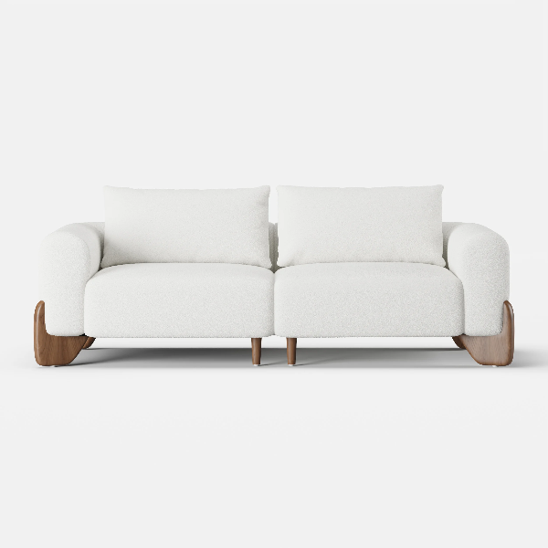 2 Seater Sofa white with 2 legs