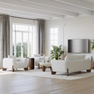 Switch white sofa set with walnut legs 2 image