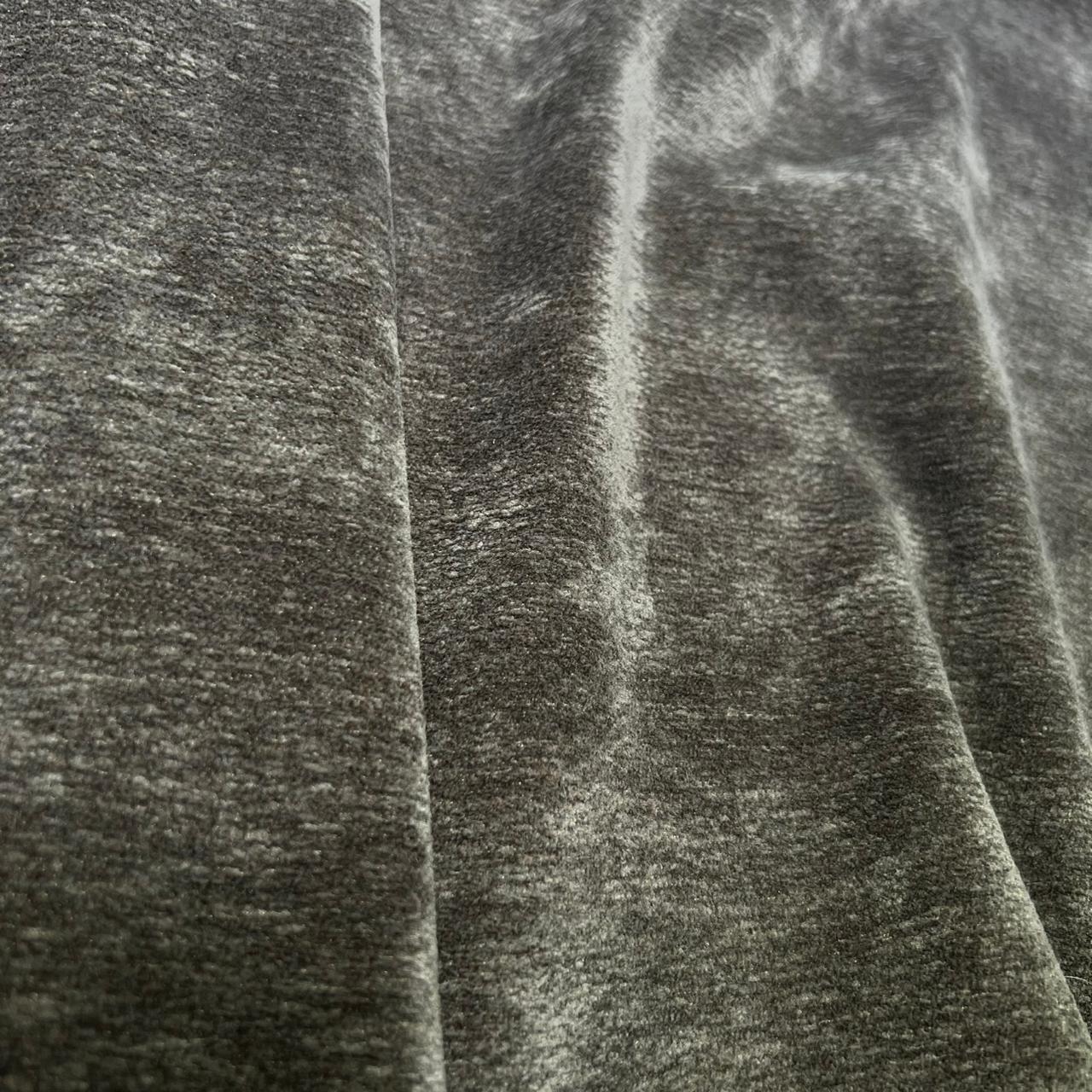 Close-up of textured gray fabric