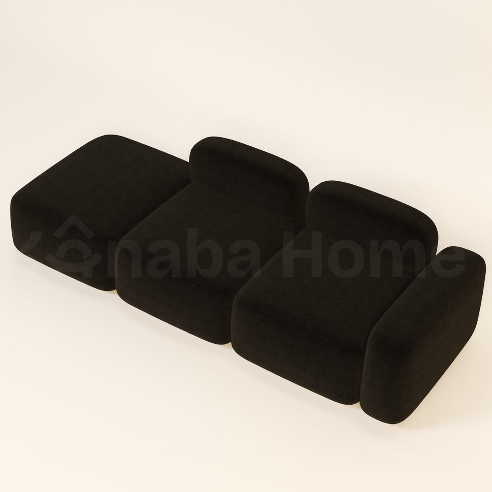 Marshmello SofaFacing Right-Arm / BLACK AMAAN BOUCLE