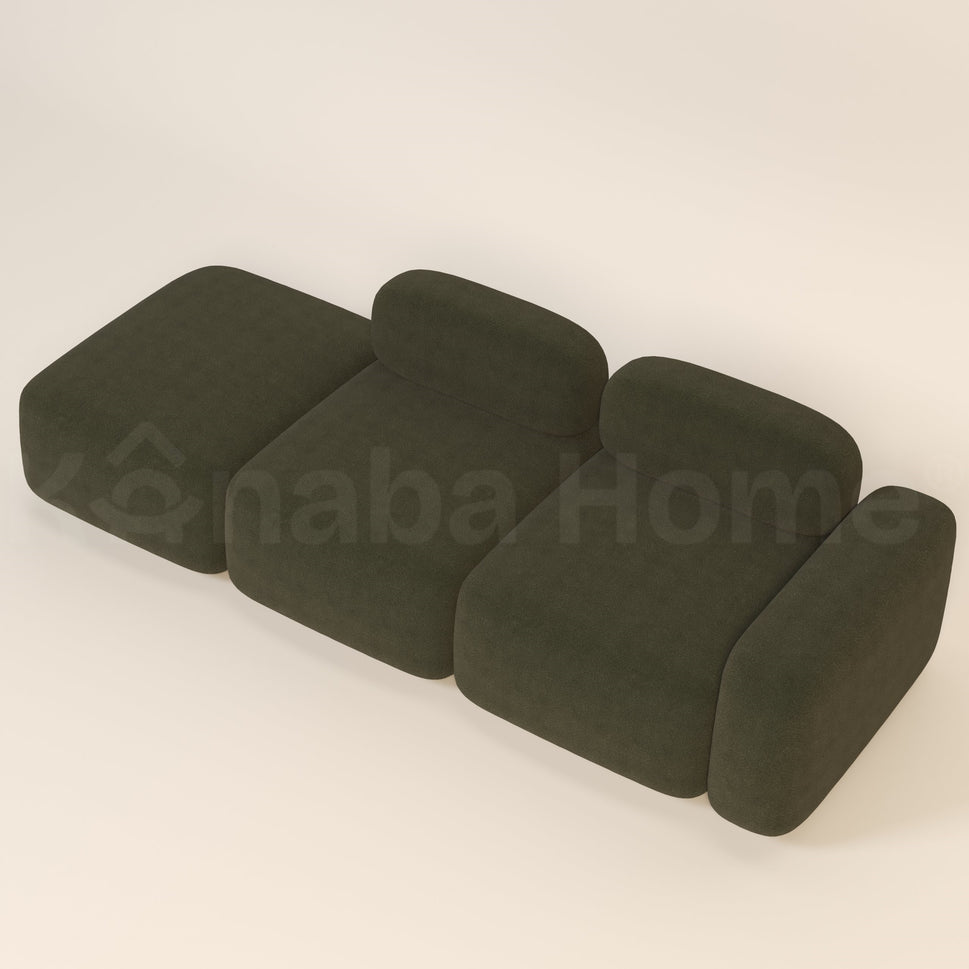 Marshmello SofaFacing Right-Arm / GREEN AMAAN BOUCLE