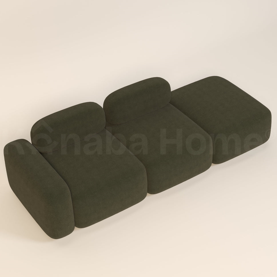 Marshmello SofaFacing Left-Arm / GREEN AMAAN BOUCLE