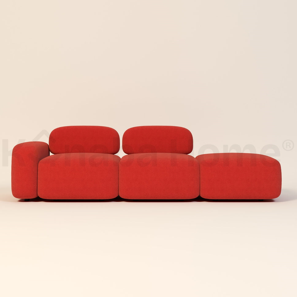 Marshmello SofaFacing Left-Arm / RED AMAAN BOUCLE