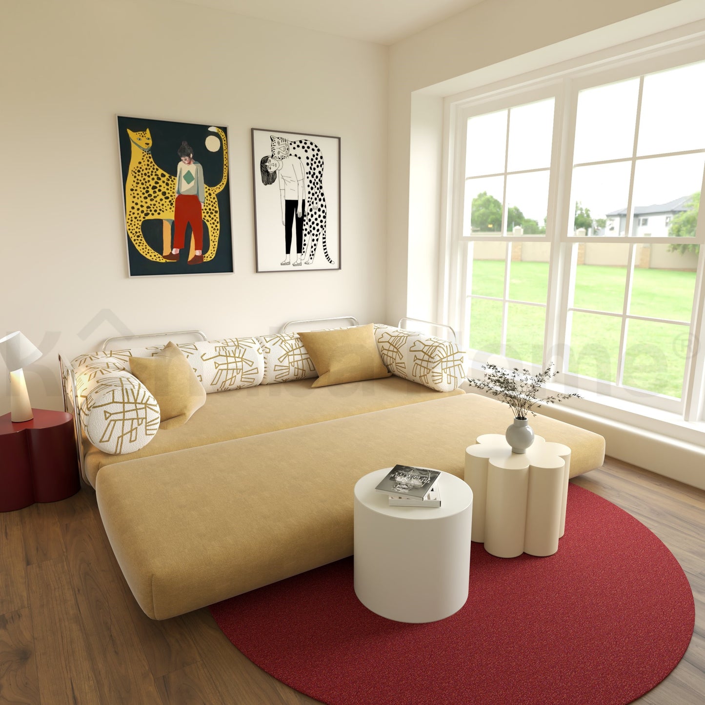 modern sofa bed with drawer