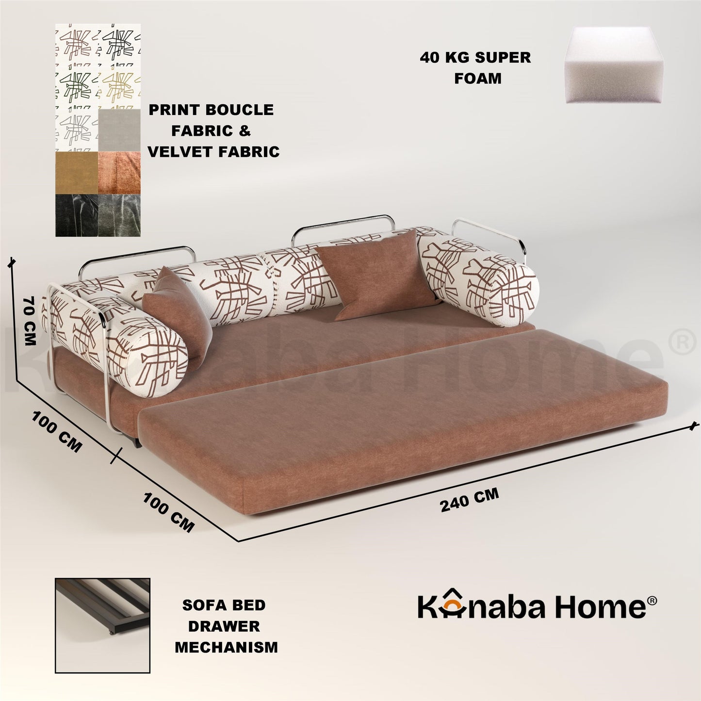 sofa bed materials and dimensions